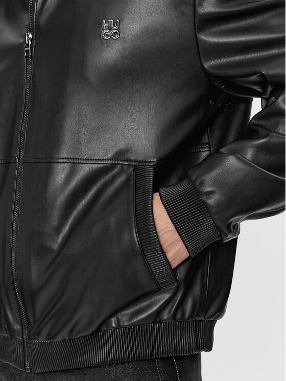 HUGO Hugo Lederjacke Bennu-L 50498321 Schwarz Regular Fit