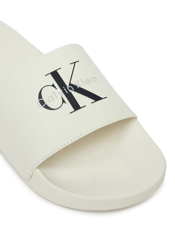 Calvin Klein Jeans Calvin Klein Jeans Klapki Slide Monologo Cv YM0YM01367 Biały