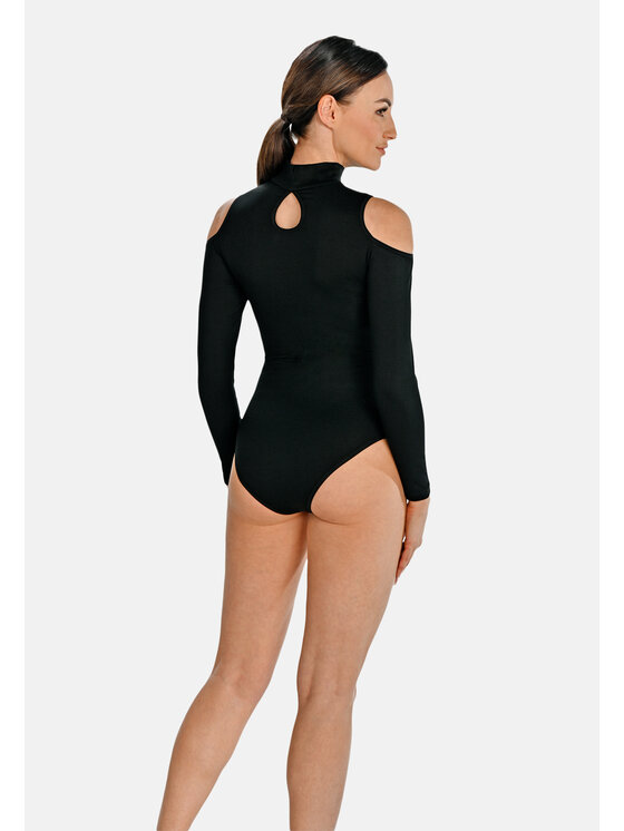 Teyli Teyli Body z wycięciami na ramionach Janett Czarny Regular Fit