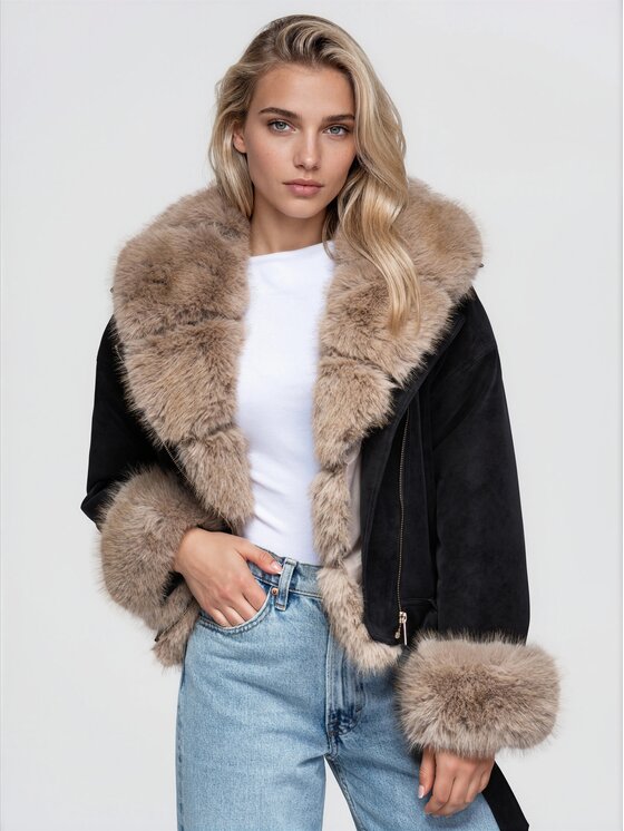 Ombre Ombre Kurtka przejściowa OW-JT-E0013 Czarny Regular Fit