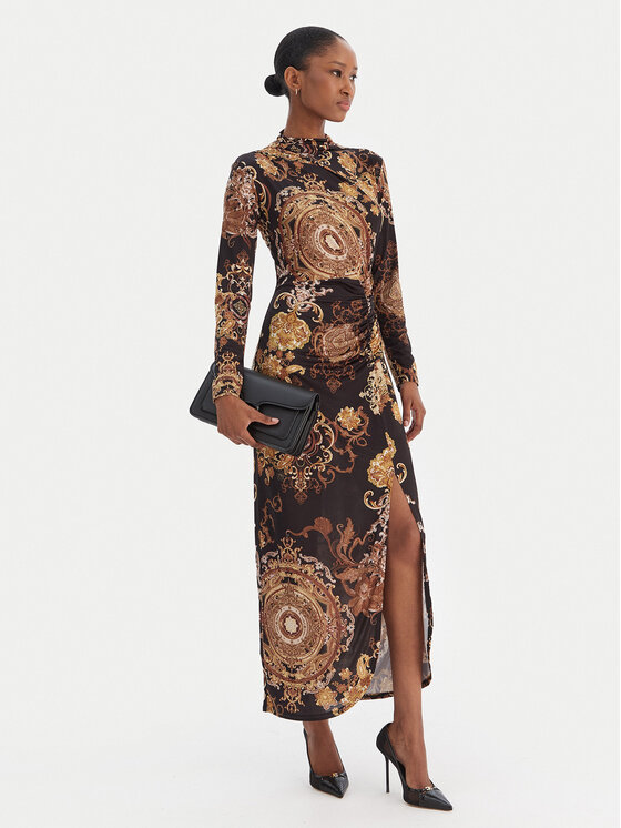 Rinascimento Rinascimento Коктейлна рокля CFC0020154002 Черен Slim Fit