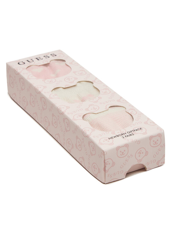 Guess Guess Набір 3 пар високих дитячих шкарпеток H5RZ04 Z3G10 Рожевий
