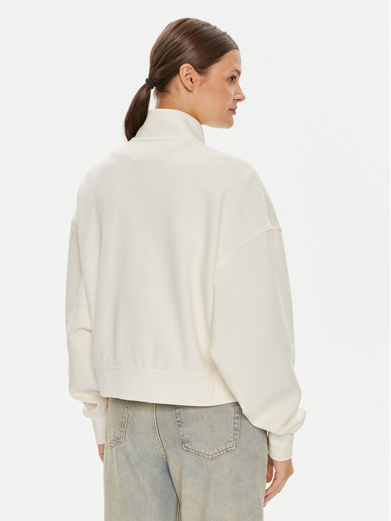 Calvin Klein Jeans Calvin Klein Jeans Pulóver Satin Applique J20J223922 Ekru Relaxed Fit