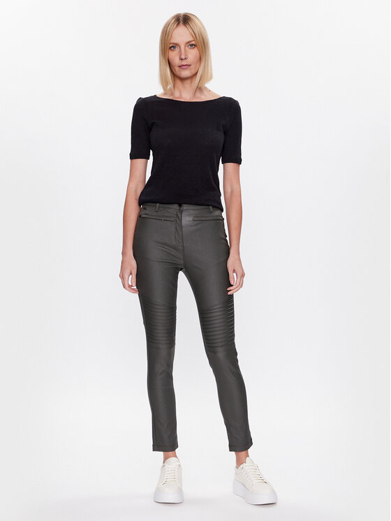 Volcano Volcano Hlače iz umetnega usnja R-Verona L07364-S23 Siva Slim Fit
