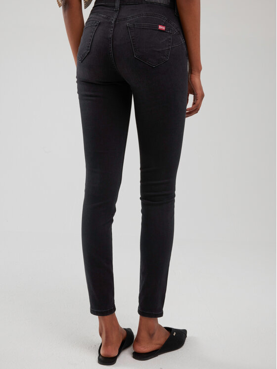 BIG STAR BIG STAR Jeansy MELINDA HIGH WAIST Szary Skinny Fit