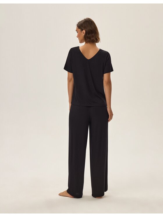 Esotiq Esotiq Piżama 42062 Czarny Regular Fit