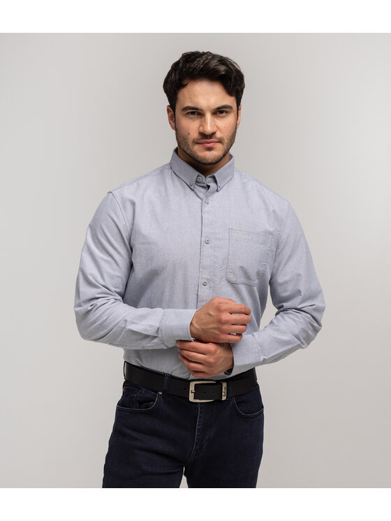Lee Cooper Lee Cooper Koszula LIAM OXFORD Niebieski Slim Fit