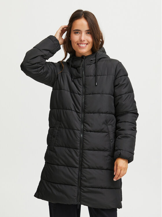 Fransa Vatovaná bunda 20612163 Čierna Regular Fit