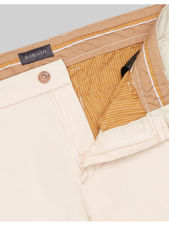 Borgio Borgio Spodnie materiałowe sagrado Beżowy Slim Fit