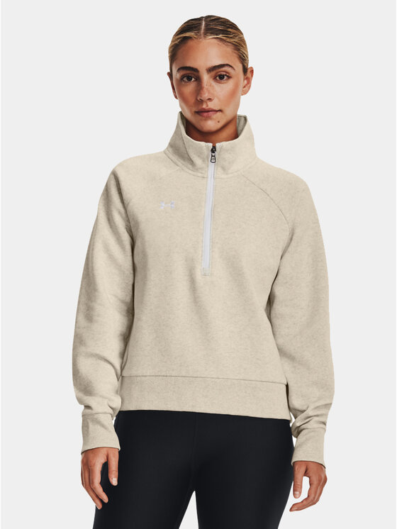 Under Armour Bluză Ua Rival Fleece Hz 1379492-784 Bej Loose Fit