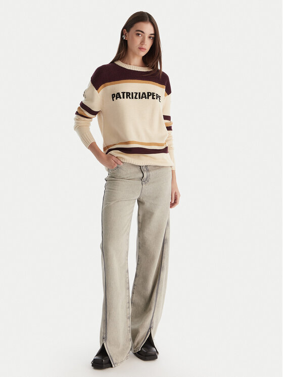 Patrizia Pepe Patrizia Pepe Sweter 2K0352/K298-YA34 Écru Regular Fit