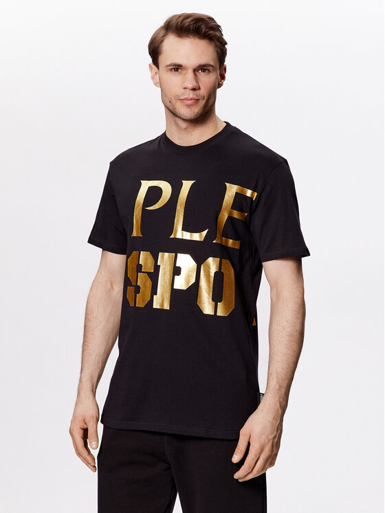 Plein Sport Plein Sport Marškinėliai SACC MTK6025 SJY001N Juoda Regular Fit