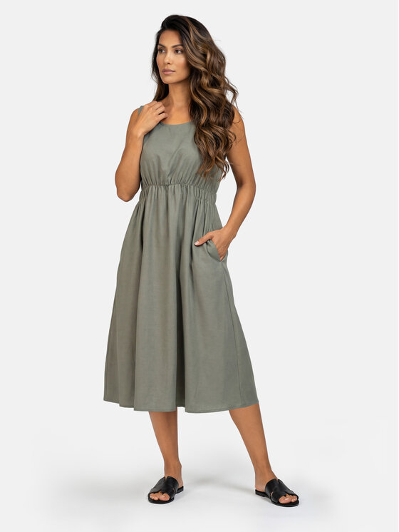 Feba Feba Sukienka letnia F254 Khaki Relaxed Fit