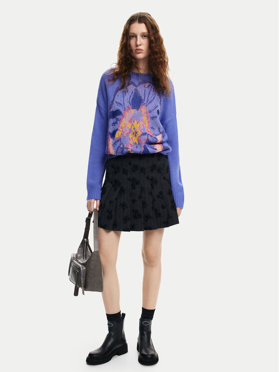 Desigual Desigual Пуловер Pensee Lacroix 24WWJF52 Виолетов Regular Fit