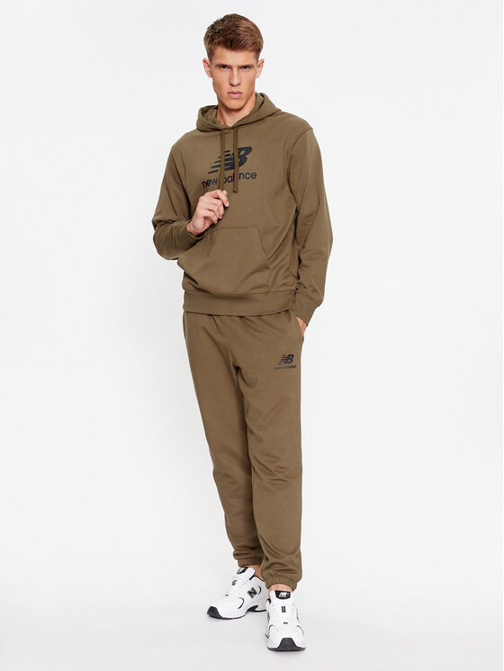 New Balance Logo Braun French Fit Terry Stacked MP31539 Jogginghose Essentials Sweatpant Regular