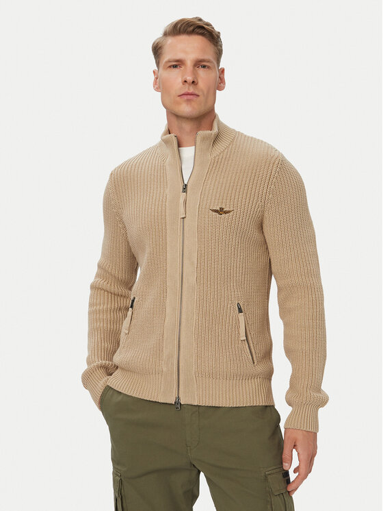 Aeronautica Militare Aeronautica Militare Кардиган 262MA1664UL00409 Бежевий Regular Fit