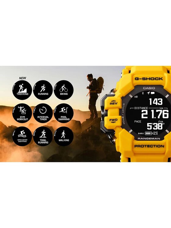 Casio Casio Hodinky GPR-H1000-9ER Žltá