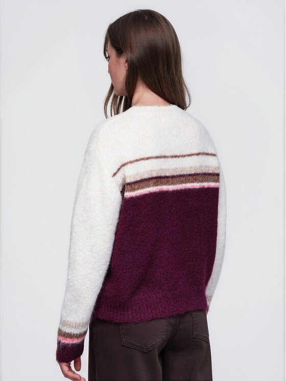 Ombre Ombre Sweter OW-SW-E0075 Beżowy Regular Fit