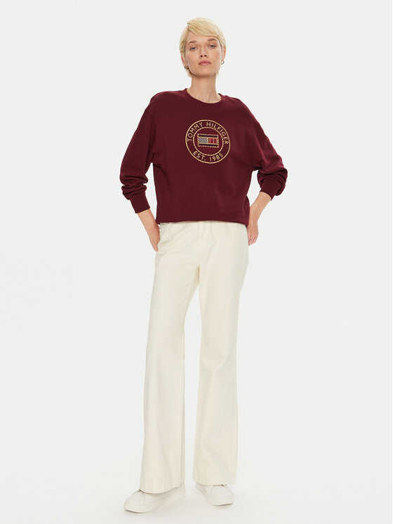 Tommy Hilfiger Tommy Hilfiger Sweatshirt Nautical WW0WW42891 Dunkelrot Regular Fit
