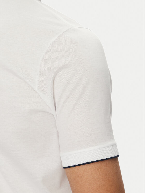 Paul&Shark Paul&Shark Тениска с яка и копчета 25411209 Бял Regular Fit
