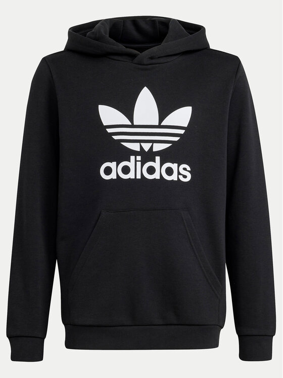adidas adidas Bluza Trefoil IY7446 Czarny Regular Fit