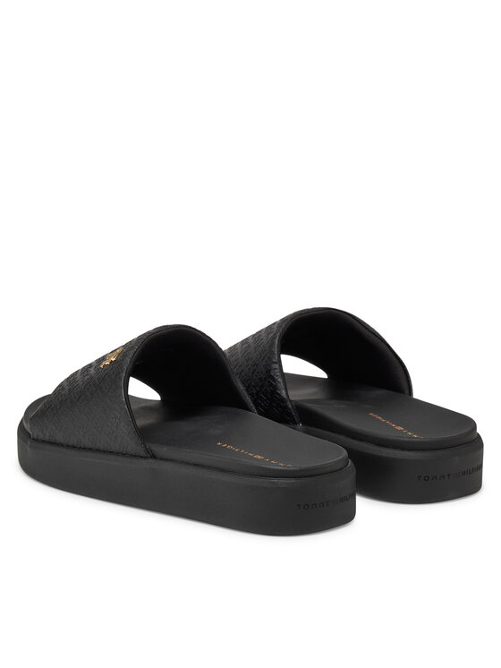 Tommy Hilfiger Tommy Hilfiger Şlapi Platform Monogram Poolslide FW0FW08526 Negru