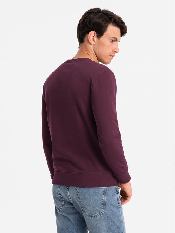 Ombre Ombre Mikina OM-SSBN-0159 Bordó Regular Fit