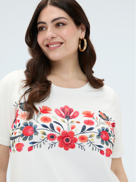 Fiorella Rubino Fiorella Rubino T-shirt G09UL009129N011 Bianco Regular Fit