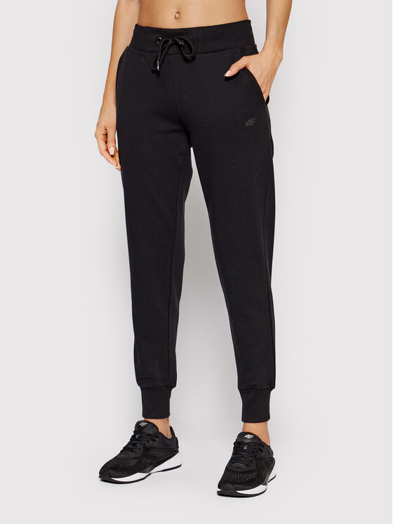 4F 4F Παντελόνι φόρμας H4L22-SPDD350 Μαύρο Regular Fit