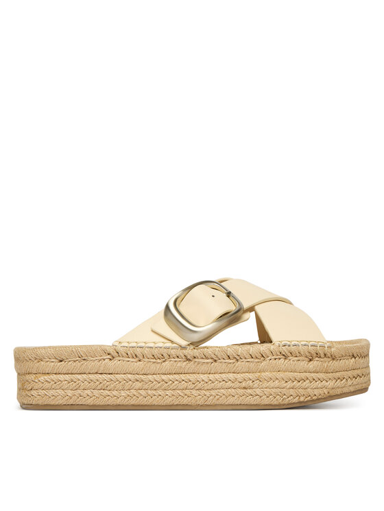 Calvin Klein Espadrile Flatf Espadrill Cross Lth Hdw HW0HW02892 Écru