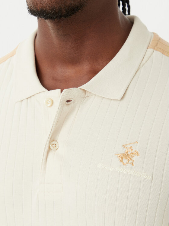 Beverly Hills Polo Club Beverly Hills Polo Club Polokošeľa P-SS26M-P2747 Svetlo béžová Regular Fit