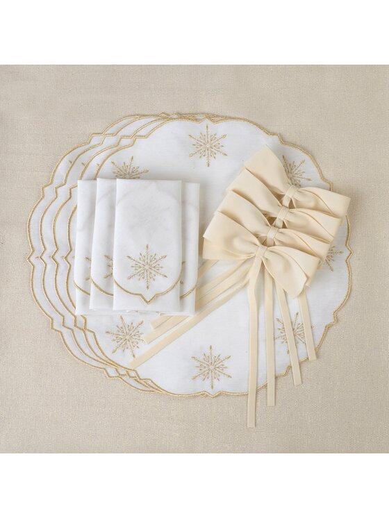 Roseberry Home Roseberry Home Obrączka na serwetki kokardka Ivory Écru