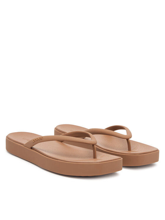 Crocs Crocs Джапанки Miami Square Flatform Flip 214161 Кафяв