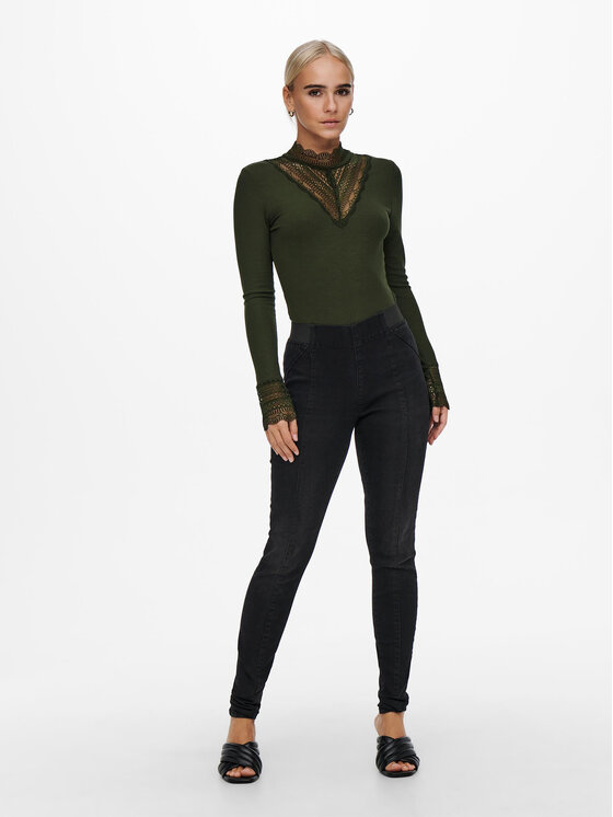 ONLY ONLY Halenka 15207788 Zelená Stretch Fit