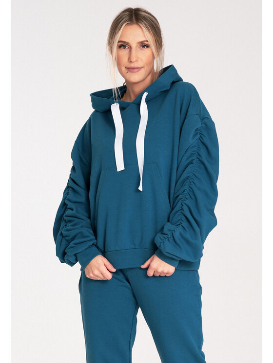FIGL FIGL Mikina M1055 Modrá Loose Fit