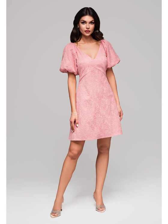 Ombre Ombre Sukienka koktajlowa LA-OM-DLR124 Różowy Regular Fit