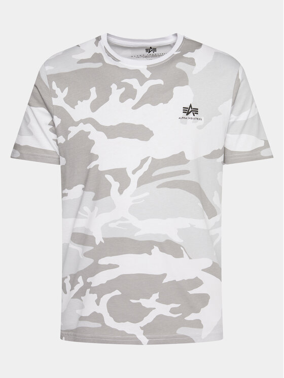 Alpha Industries Alpha Industries Tričko Basic T Small Logo Camo 188505C Sivá Regular Fit