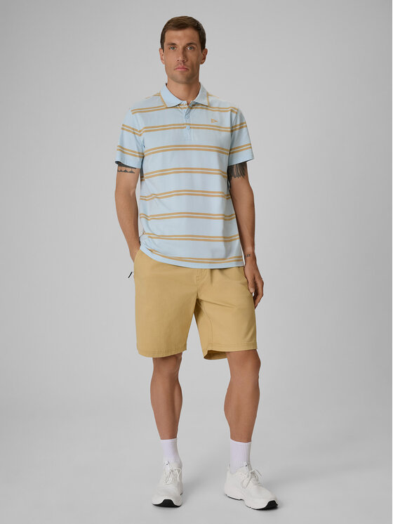 4F 4F Polo LAKESIDE ESCAPE Niebieski jasny Regular Fit