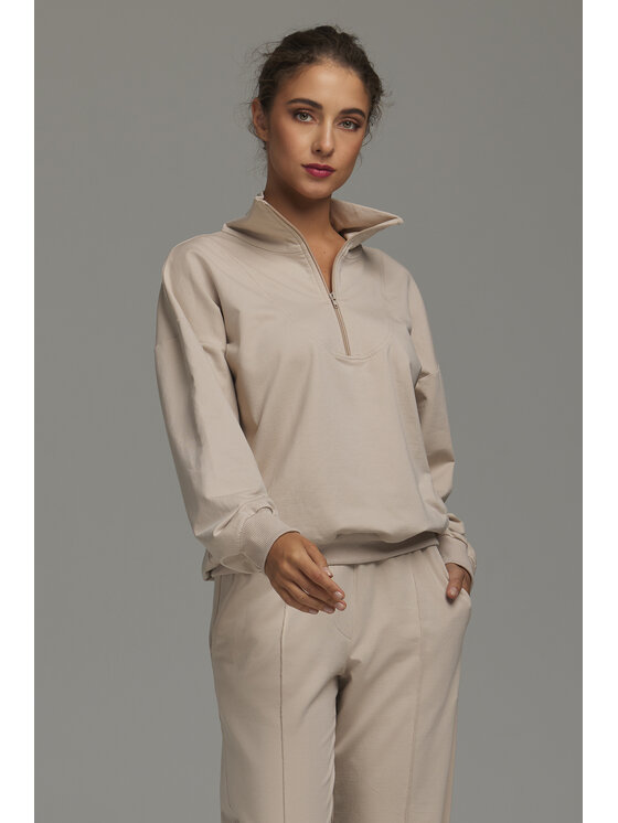 NIFE NIFE Mikina BL15 Béžová Relaxed Fit