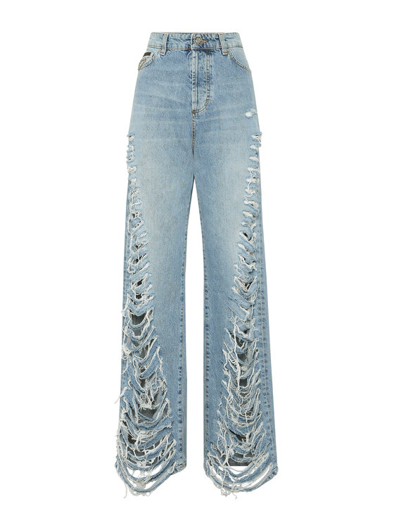 PHILIPP PLEIN PHILIPP PLEIN Džínsy 9715 Modrá Skater Fit