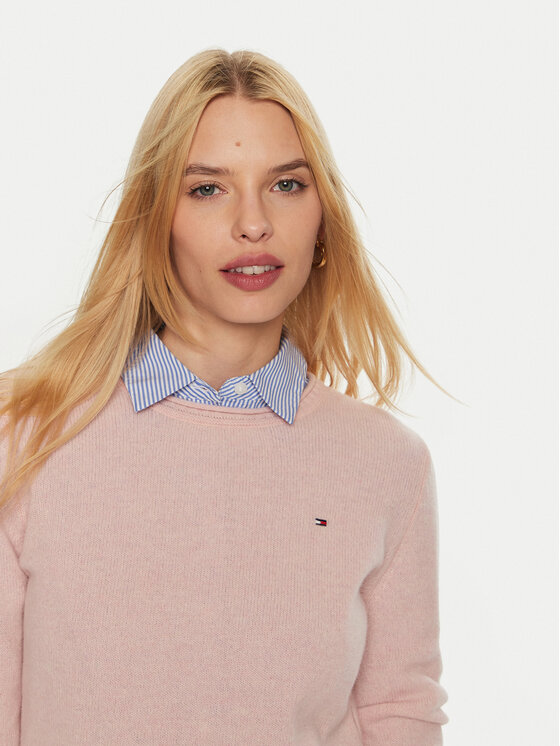 Tommy Hilfiger Tommy Hilfiger Sweter WW0WW44161 Różowy Regular Fit