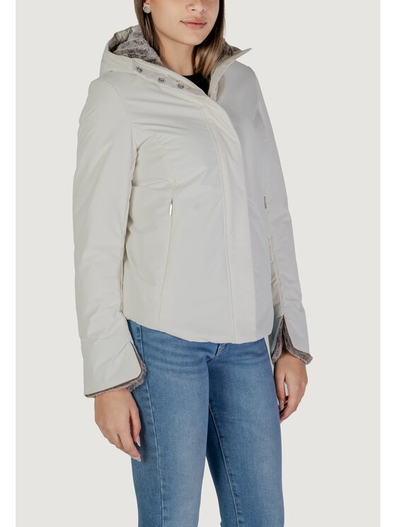 SUNS SUNS Giubbotto invernale Roberta Fur Bianco Slim Fit