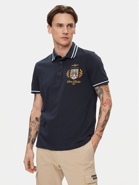 Aeronautica Militare Polo 241PO1764P199 Tumši zils Regular Fit