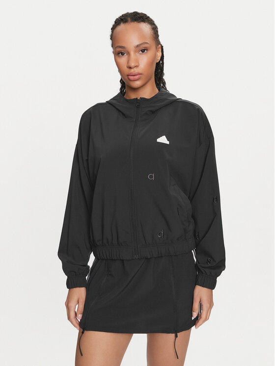 adidas Vetrovka Embroidery IS4321 Čierna Loose Fit