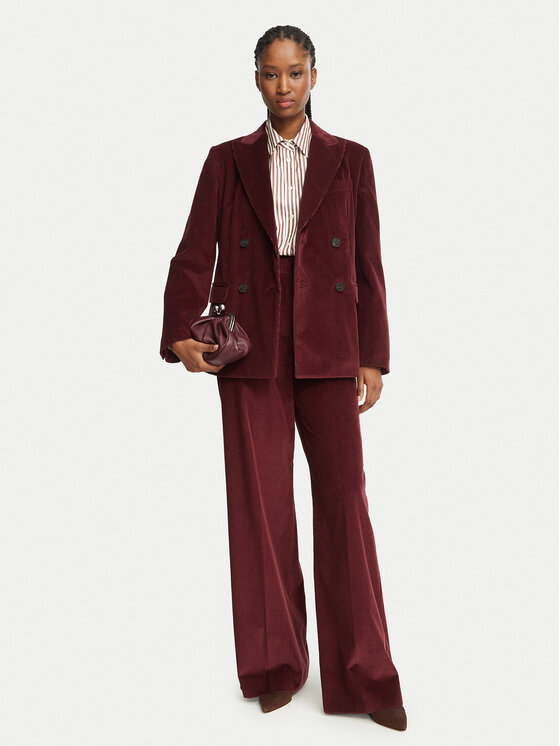 Weekend Max Mara Weekend Max Mara Riidest püksid Tania 2625136012 Bordoopunane Regular Fit
