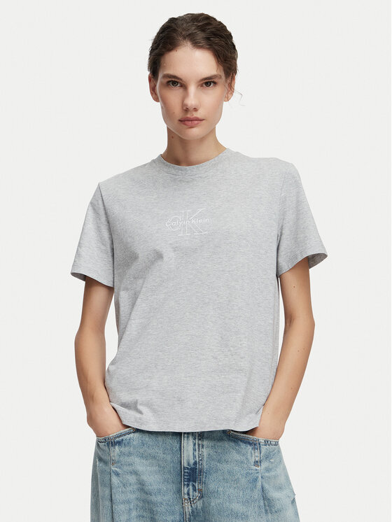 Calvin Klein Jeans Tricou LV047G831G Gri deschis Regular Fit
