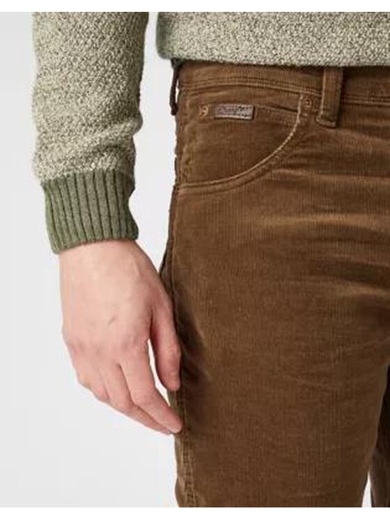 Wrangler Wrangler Pantaloni di tessuto TEXAS SLIM Marrone Slim Fit