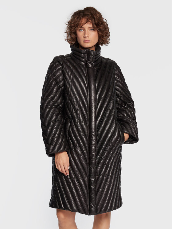 Gestuz Gestuz Geacă de piele Rosella 10906522 Negru Relaxed Fit