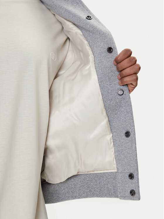 Tommy Hilfiger Tommy Hilfiger Geacă bomber Mix Media Varsity MW0MW39684 Gri deschis Regular Fit