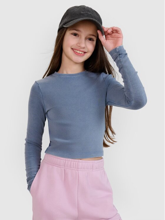 4F 4F Longsleeve 4FJWSS25TLONF430-32S Blu Slim Fit